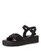 Tamaris Women's Flat Sandals Flatforms in Black Color