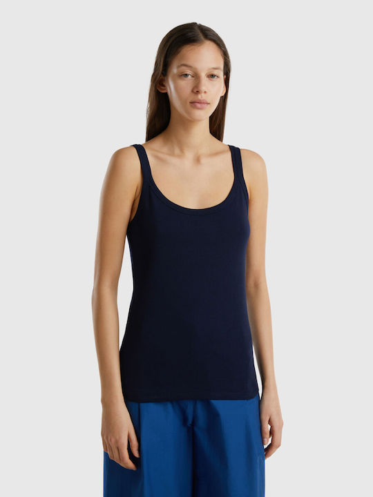 Benetton Damen T-shirt Marineblau