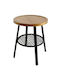 Round Side Table Filet Wooden Black M45xL45xH52cm