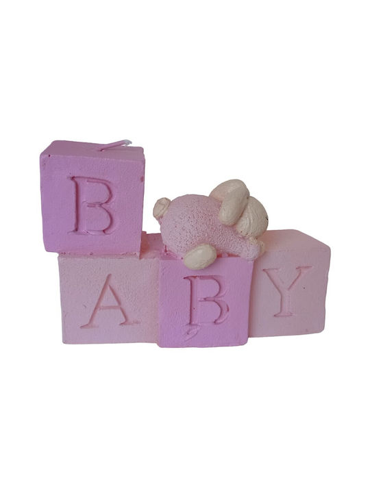 Etoile Διακοσμητικό Κερί Baby Ροζ 10x7εκ.