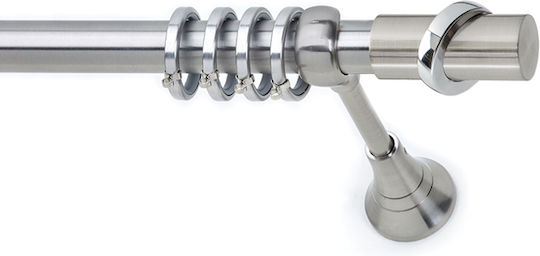 Anartisi Metallische Vorhangstange S14 Double mit Stange Φ25mm 160cm Nickel Satin