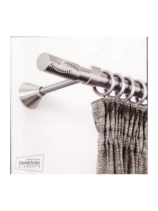 Aslanis Home Metalic Galerie pentru perdele Dublu cu bară Φ25mm 300buc Inox