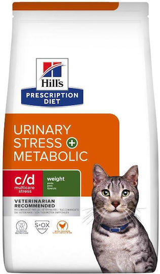 Hill's Prescription Diet Urinary Stress & Metabolic c/d Dry Food Diet for Cats with Sensitive Urinary with Chicken 3kg