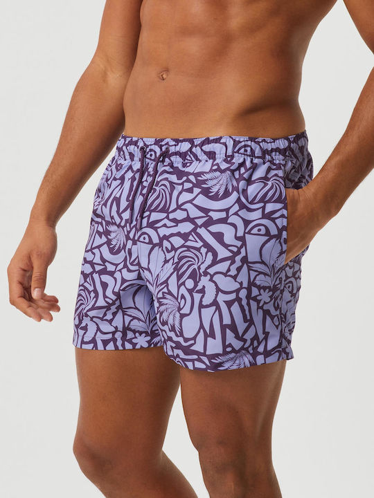 Björn Borg Men's Swimwear Shorts Purple with Patterns