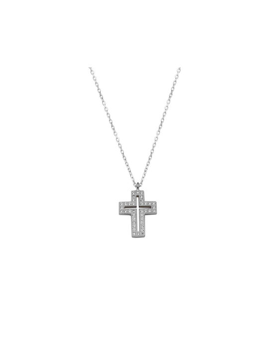 Kreuz Kette Kette Weiß Silber 925