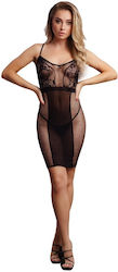 Σέξι Φόρεμα Δαντέλα Le Desir Knee Length Lace Fishnet Dress Black