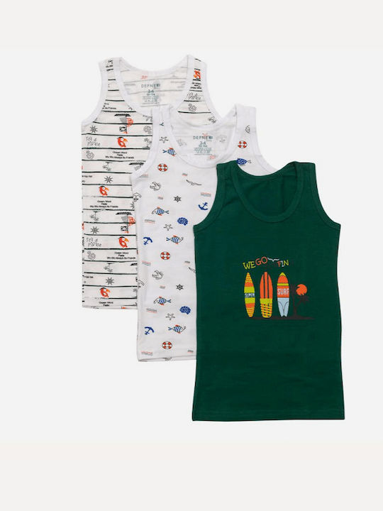 Defne Baby Kids Tank Tops Set White 3pcs