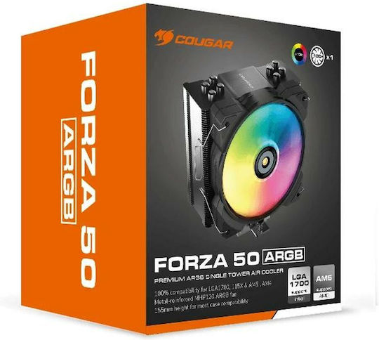 Cougar Forza 50 CPU Cooling Fan with ARGB for AM4/AM5/1200/1700 Socket