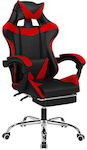 021281217239-1 Καρέκλα Gaming Δερματίνης με Υποπόδιο Μαύρο / Κόκκινο