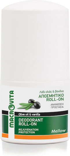 Macrovita Deodorant Roll-on Mellow Olive Oil & Vanilla Αποσμητικό Roll-on 50ml