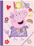 Peppa Pig Folder with Rubber Band and Ears for Paper A4 6pcs