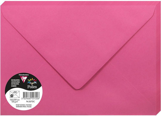 Clairefontaine Set de plicuri Invitații 20buc 16.2x22.9cm în Roz Culoare