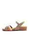Γυναικεία Ανατομικά Δερμάτινα Σανδάλια Plakton Khaki Rose Nude