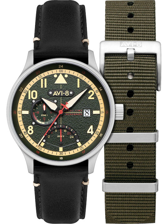 AVI-8 Hawker Hurricane Watch Battery with Leather Strap
