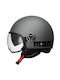 MomoDesign FGTR Evo Mono Matt Titanium Frost/Black Motorcycle Helmet Jet 1200gr with Sunvisor