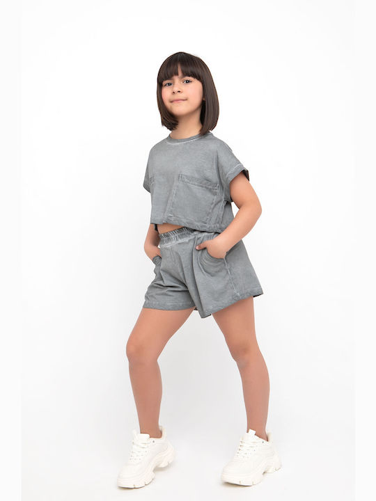 Melin Rose Kids Set with Shorts Summer 2pcs gri