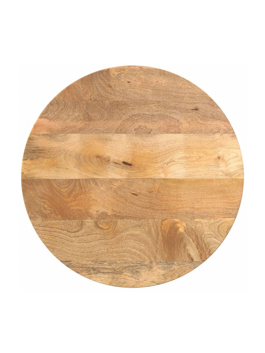 vidaXL Round Table Surface made of Solid Wood in Brown Color 50x50x2.5cm 370060 1pcs