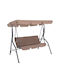 Likid Leagăn cu bază și pernă 3 Locuri Metal Grey-Brown L174xL110xH200cm