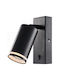 Tracon Electric Clasic Lumină de Perete cu Soclu GU10 și Comutator Negru 6cm