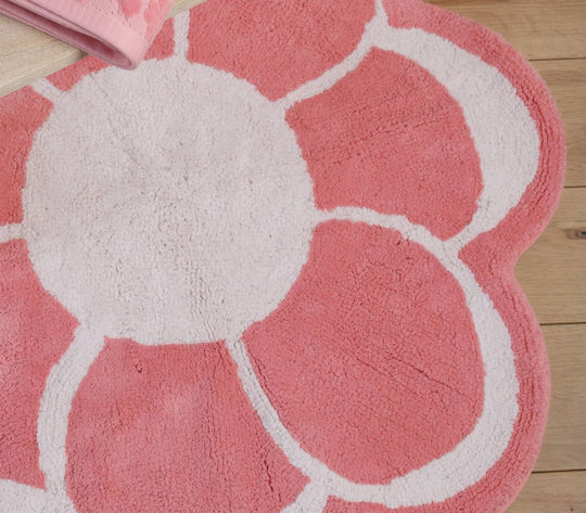 Nef-Nef Homeware Cotton Round Bath Mat 035284 Pink Φ90cm Nef-Nef Homeware Cotton Round Bath Mat 035284 Pink Φ90cm