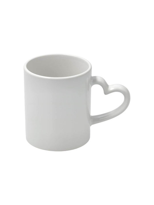 Χερούλι Σχήμα Καρδιάς Mug White 400ml