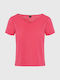 Funky Buddha Women's Athletic T-shirt with V Neckline Pink