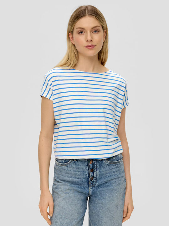 S.Oliver Damen T-Shirt Gestreift Blue