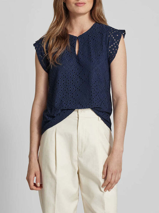 Vero Moda Damen Bluse Kurzärmelig Navy Blazer