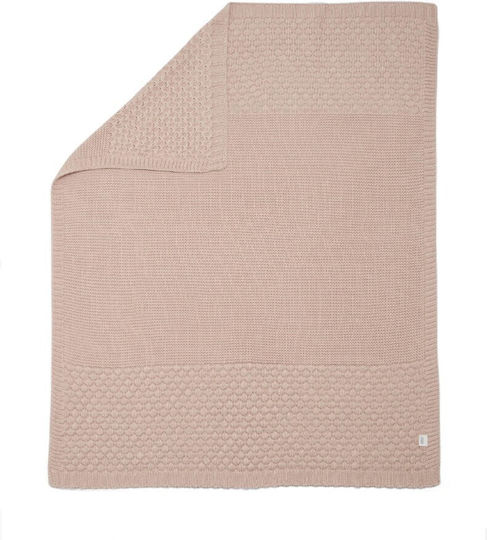 Mamas & Papas Κουβέρτα Αγκαλιάς & Λίκνου Πλεκτή Ροζ Pink 70x90εκ.