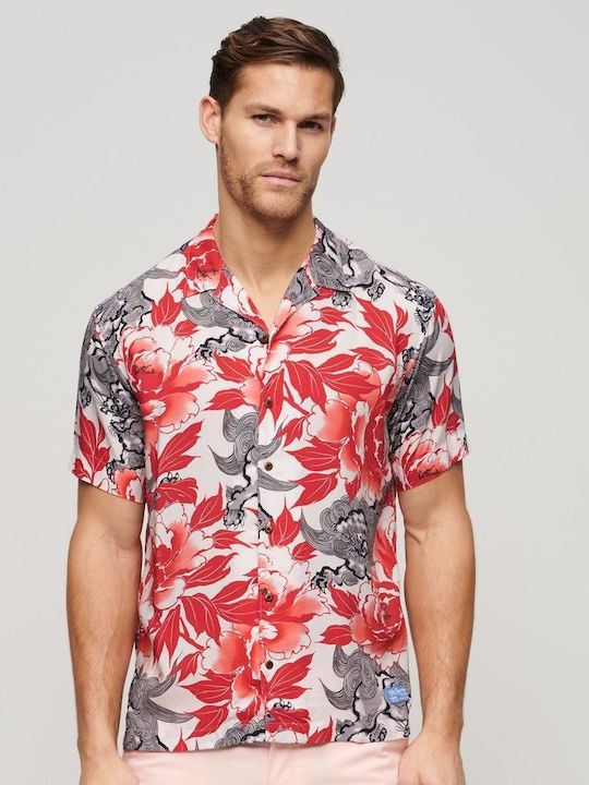 Superdry HAWAIIAN Cotton Shirt Red