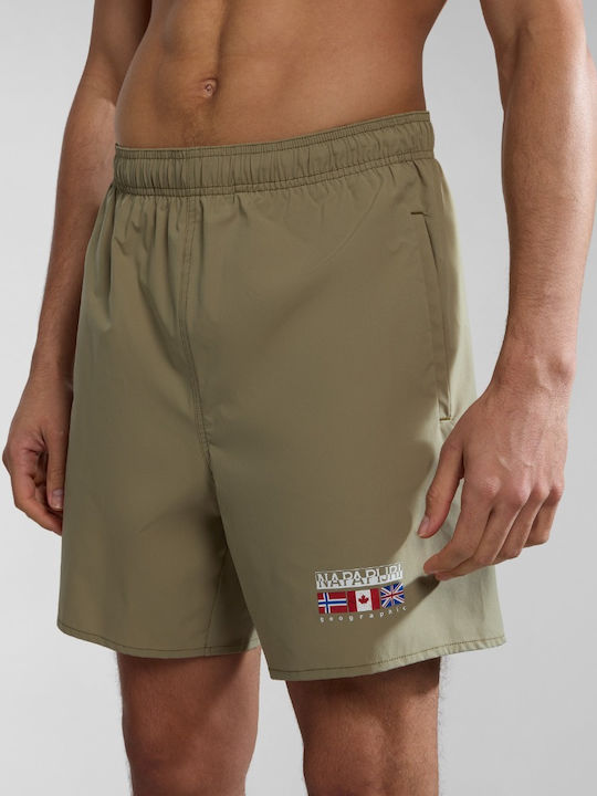 Boxer Costum de baie Napapijri Olive cu cusătură în V Np0a4hon Gae-green Lichen