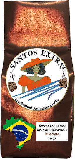 Santos Extra Кафе Еспресо Арабика Бразилско Classic на Зърна 250гр