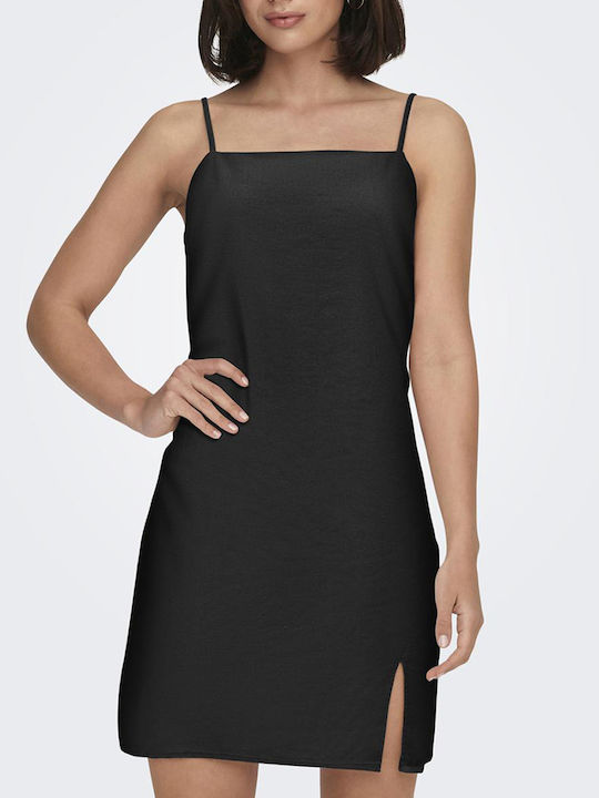Only Summer Mini Dress with Slit Black