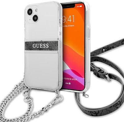 Guess Back Cover Leather with Strap Transparent / Gray (iPhone 13 mini)