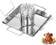 Amozo Kjj-0001 Chicken Roaster Set of Baking Bases for Chicken Made of Stainless Steel