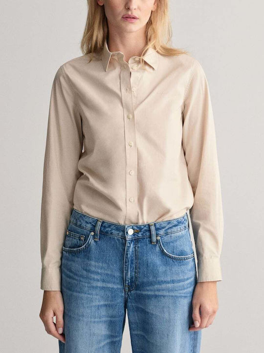 Gant Langärmelig Damen Hemd Beige