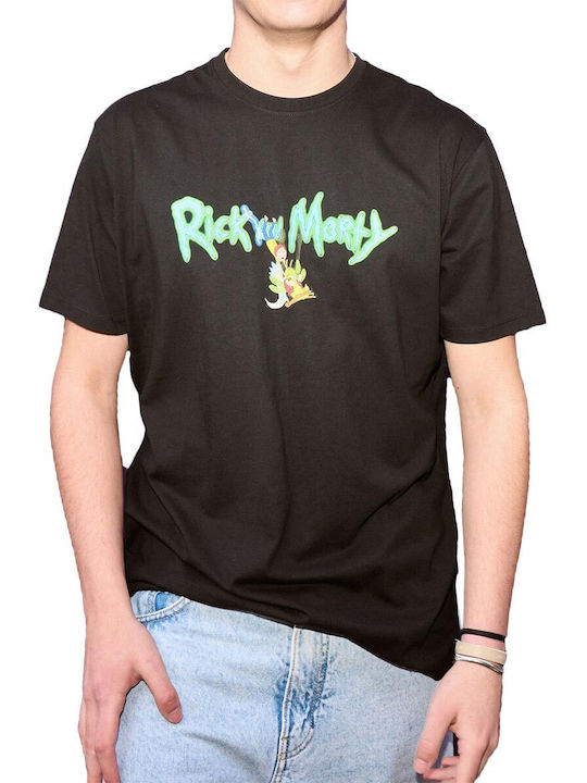 Alcott T-shirt Rick und Morty Schwarz