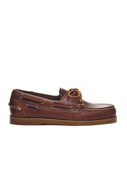 Sebago Men's Leather Boat Shoes Brown