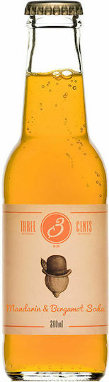 Three Cents Αναψυκτικό Mandarin & Bergamot με Ανθρακικό σε Φιάλη 200ml