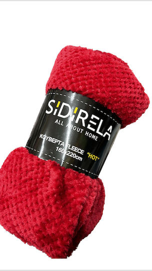 Sidirela Pătură Polar Fleece Simplă 160x220cm Roșie E-2269