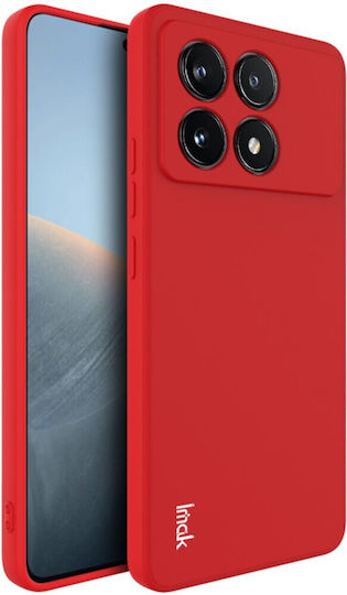 Imak Uc-4 Series Straight Edge Back Cover Silicone / Tempered Glass Red (Poco X6 Pro)