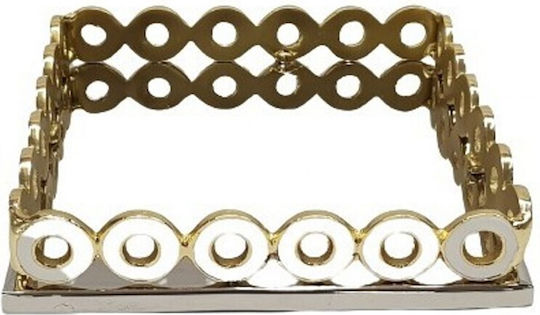 Capolavoro Metallic Napkin Holder Silver 21x21cm 21.000.1216