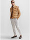 Boss Men's Down Reversible Vest Nubuck Leather Cotton L-mevest Beige
