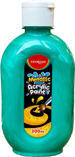 Keyroad Ακρυλικό Χρώμα Ζωγραφικής Metallic Πράσινη Kr972192 300ml