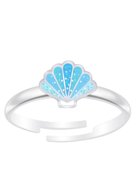 Children's Shell Ring Silver 925 Silver Blue C11311-ph100094162447