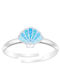 Children's Shell Ring Silver 925 Silver Blue C11311-ph100094162447