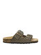 Flache Sandalen für Damen in Khaki Farbe