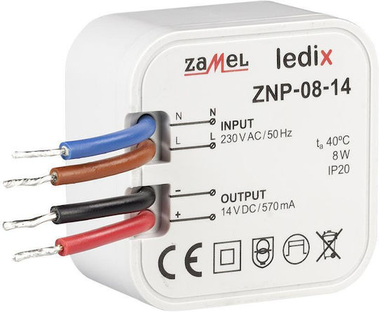 Zamel LED-Netzteil IP20 Leistung 8W mit Ausgangsspannung 14V