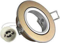 Goldlux Rotund Metalic Spot Încorporat cu Soclu GU10 Auriu 8.5x8.5cm. 1buc Goldlux Rotund Metalic Spot Încorporat cu Soclu GU10 Auriu 8.5x8.5cm. 1buc