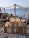 Outdoor Dinner Free Standing Wood Table Natural 140x159x85cm
